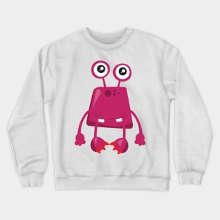 Cute Monster, Pink Monster, Funny Monster, Silly Crewneck Sweatshirt